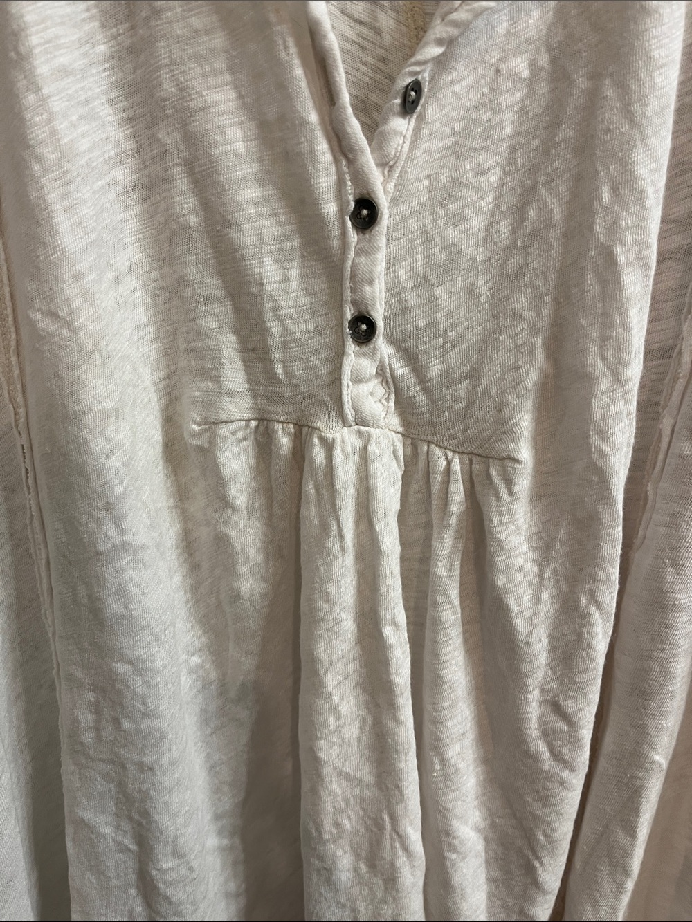 Free People Cream Button-Front Peasant Tunic - Picture 9 of 16